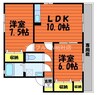 エル・プラティアB棟 2LDKの間取り