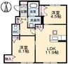 ソルコート　D棟 2LDKの間取り