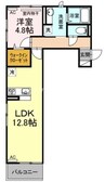 ベイ　ブランシェ中島 1LDKの間取り