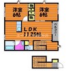 グランソレイユＢ 2LDKの間取り