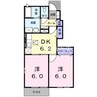 パラッツオ・クォーレＢ 2DKの間取り