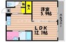 グランセフィラ　B棟 1LDKの間取り