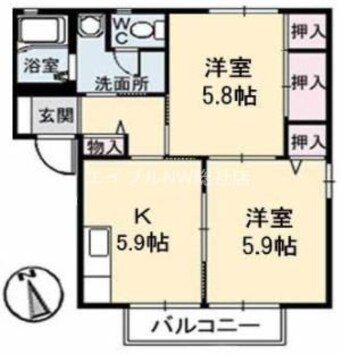 間取図 リバーサイド六本木　A棟