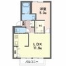 プレジール西元屋　B棟 1LDKの間取り