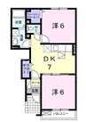 アルカンシエル 2DKの間取り
