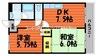 リーベン上成 2DKの間取り