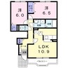 ニューマロンテールＢ 2LDKの間取り