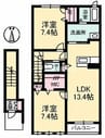 カレラガーデン　B棟 2LDKの間取り