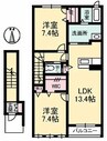 カレラガーデン　B棟 2LDKの間取り