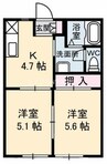 フレグランス寿　B棟 2Kの間取り