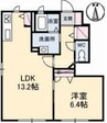 ビ・ボーンＢ棟 1LDKの間取り