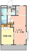 パークハイム 1LDKの間取り