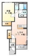 プロニティーテラス 1LDKの間取り