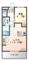 ピアリーパレス 1LDKの間取り