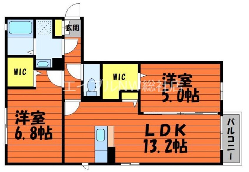 間取図 スカイ・リカーナ　Ｂ