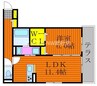 メゾン　ド　フルール 1LDKの間取り