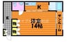 ゴールドパークＢ 1Kの間取り