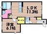 ソル・グレイスA 1LDKの間取り