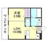 プレミアムコート乙島 1LDKの間取り