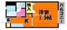 レジデンス稲荷 1Kの間取り