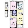 レジディア総社Ａ 2LDKの間取り