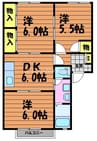 シャトーさつき 3DKの間取り