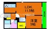 GFS中央 1LDKの間取り