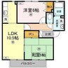 ビッグウエスト　Ａ棟 2LDKの間取り
