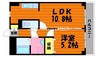 ユーミーセンター・コムKM 1LDKの間取り