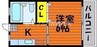 ナショナルサンシティABC 1Kの間取り