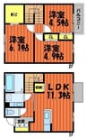 アリオン上東 3LDKの間取り