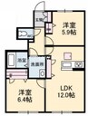 フェリシード 2LDKの間取り