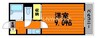 デュエル総社Ａ棟 1Kの間取り
