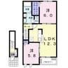 グランパス　船穂　Ｂ 2LDKの間取り