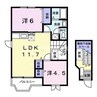 ウィスタリア 2LDKの間取り