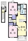 セントプラージュ　Ｄ 2LDKの間取り