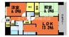 サンルーフパークマンション 2LDKの間取り