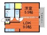 ビバリースクエアA 1LDKの間取り