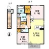 オークス金子　Ｄ棟 2LDKの間取り