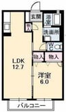 リヴィエール 1LDKの間取り