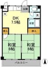 えきまえマンション 2DKの間取り