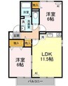 ボナールⅠ 2LDKの間取り