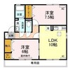 エル・プラティアA棟 2LDKの間取り