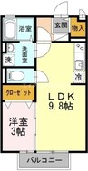 プランタン　ブルック　Ｂ棟 1LDKの間取り