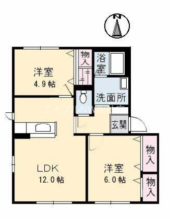 間取図 ミレリサイア　B棟　