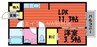 アネシス 1LDKの間取り