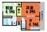 プレジール板谷 2DKの間取り