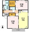 クリエンテ　A棟 2DKの間取り