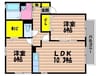 フォーチューン真壁　B棟 2LDKの間取り