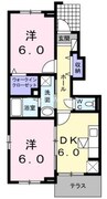 Ｇｒｅｅｎ　Ｃｏｍ　Ｂ 2DKの間取り